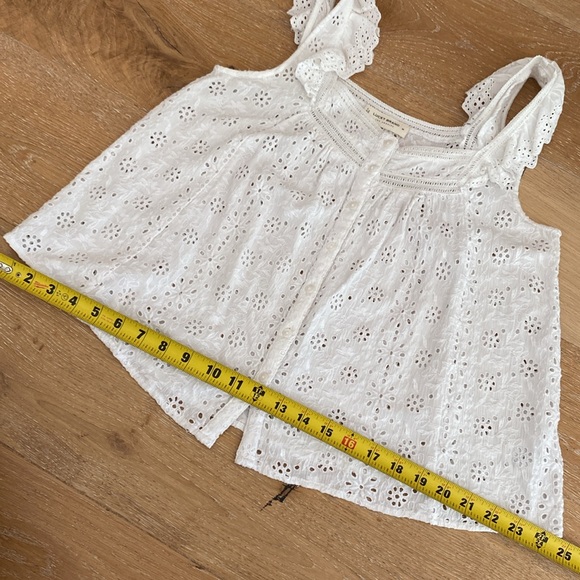 (New!!) LUCKY BRAND eyelet crop babydoll style top MED - Picture 14 of 14